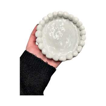 Valkoiseksi glazuurattu kulho