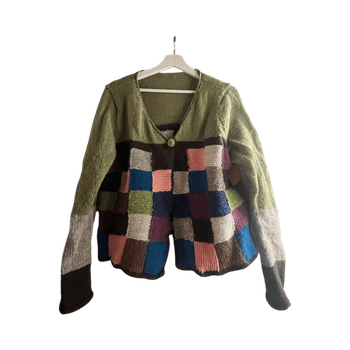 Multicolor patchwork cardigan