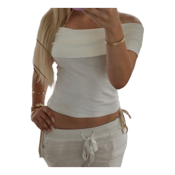 White off-shoulder top
