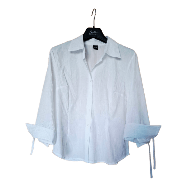White Mosaic textured shirt EU 44 / VÄGA ILUS lumivalge pluus Mosaic, EU 44 2XL