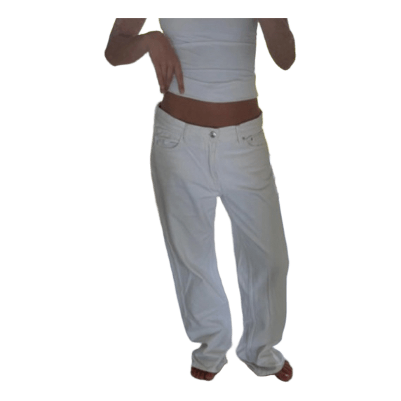 Hvide wide leg jeans
