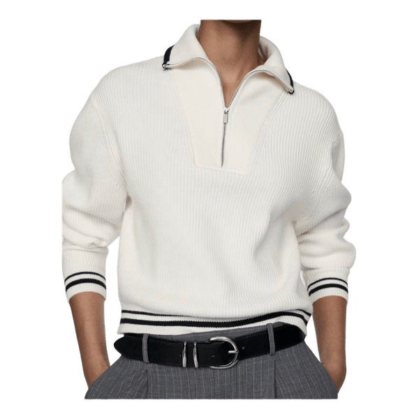White zip sweater