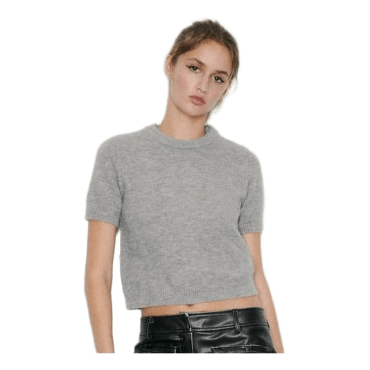 Knit short sleeve sweater