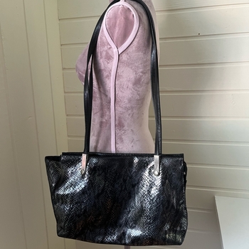 Picard black python print tote bag