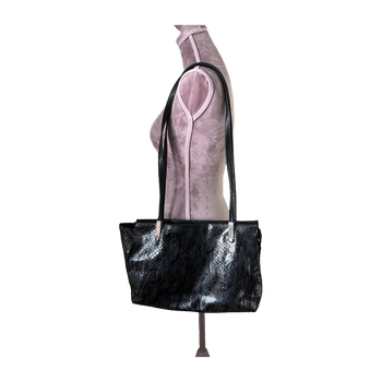 Picard black python print tote bag