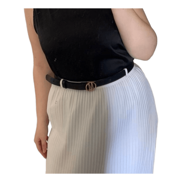 White pleated midi skirt