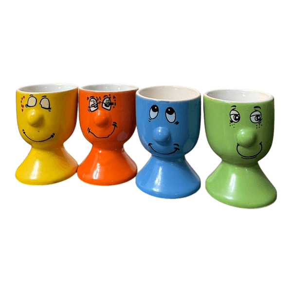 Colorful ceramic egg cups
