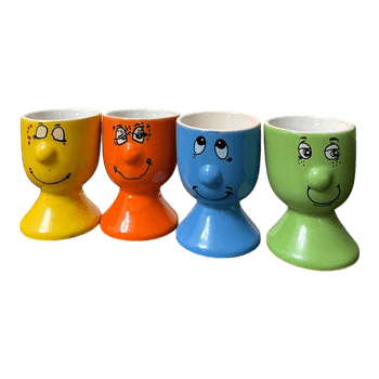 Colorful ceramic egg cups