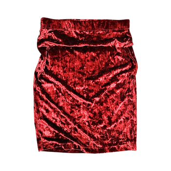 Burgundy velvet skirt