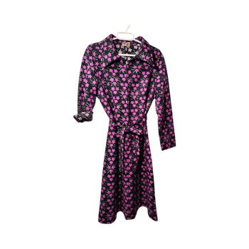 Black floral midi dress