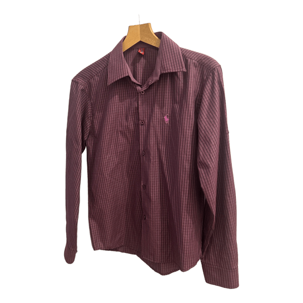 S sized purple collared shirt