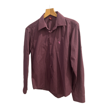 S sized purple collared shirt