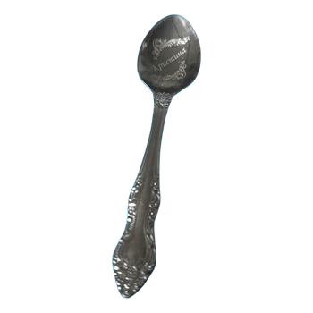 Engraved silver spoon