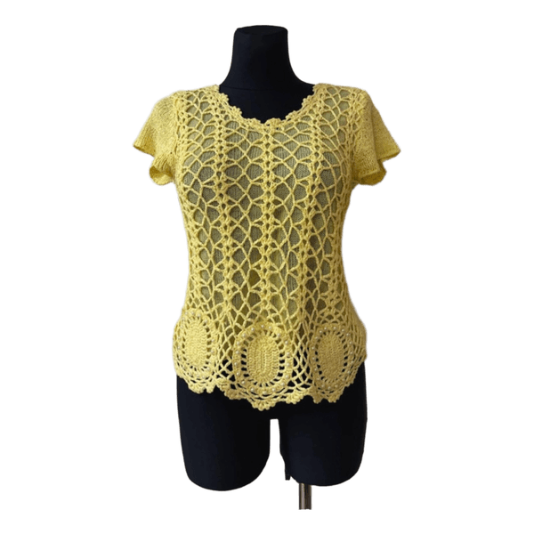 Yellow crochet top