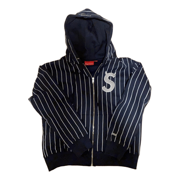Supreme stribet zip hoodie