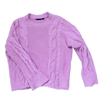 Vaaleanpunainen palmikkoneule