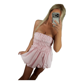 Pink strapless bubble dress
