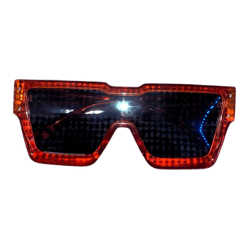 Red rectangular sunglasses