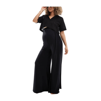 Black maternity palazzo trousers