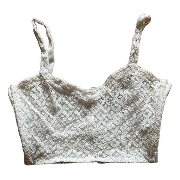 White lace crop top