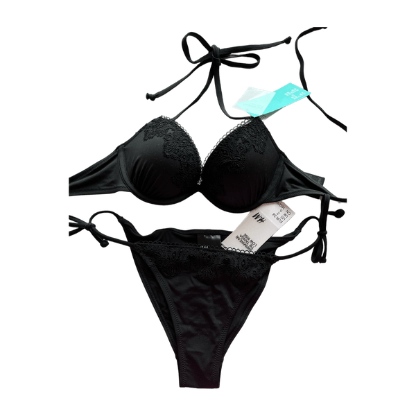 H&M mustat bikini yläosa ja alaosa