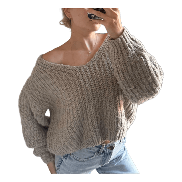 Beige knitted sweater