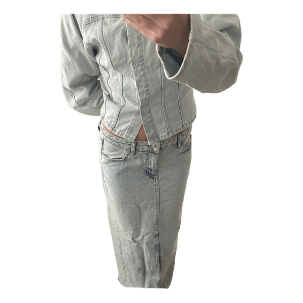 Lang denim nederdel