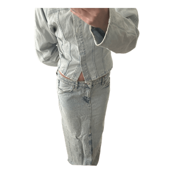 Lang denim nederdel