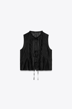 Top with embroidered ribbons