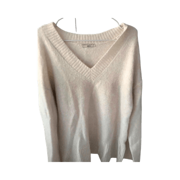 Ginatricot Valkoinen v-aukkoinen villapaita