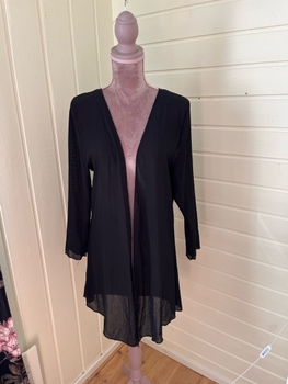 Black sheer long cardigan