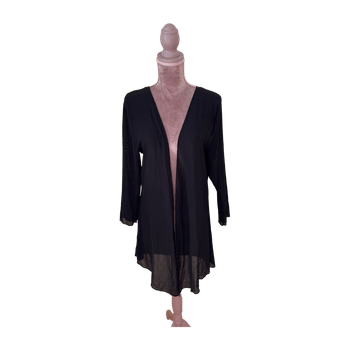 Black sheer long cardigan