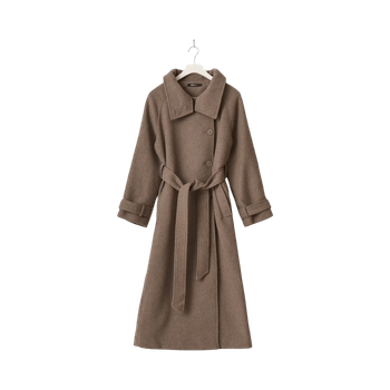 Pitkä villakangastakki