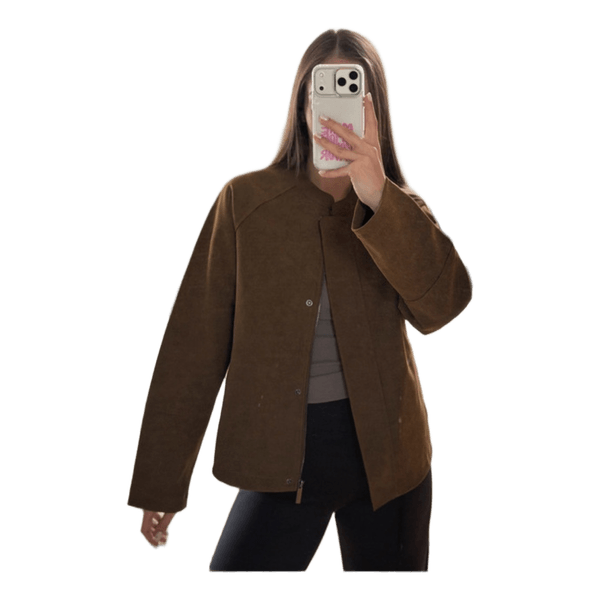Reserved Brown collarless button jacket