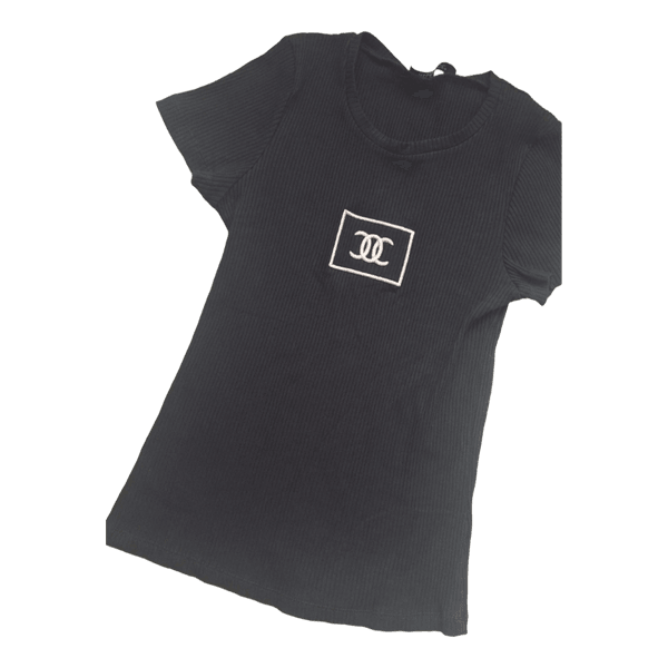 Black ribbed t-shirt