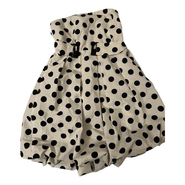 Pilkkukuviollinen olkaimeton mekko