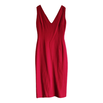 DOLCE&GABBANA red wool midi dress