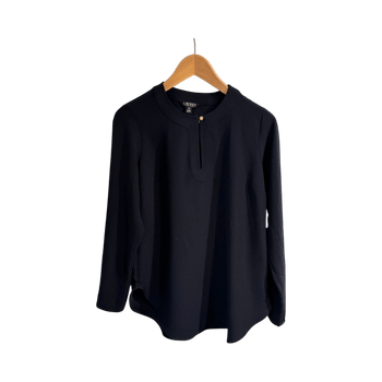 Long sleeve navy blouse