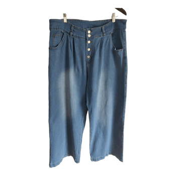Blue button-front jeans