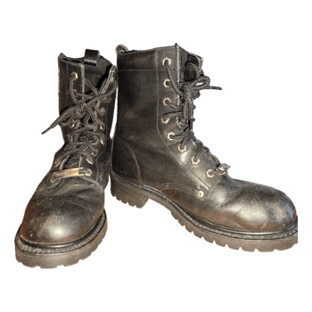 Black leather Harley Davidson motorcycle boots