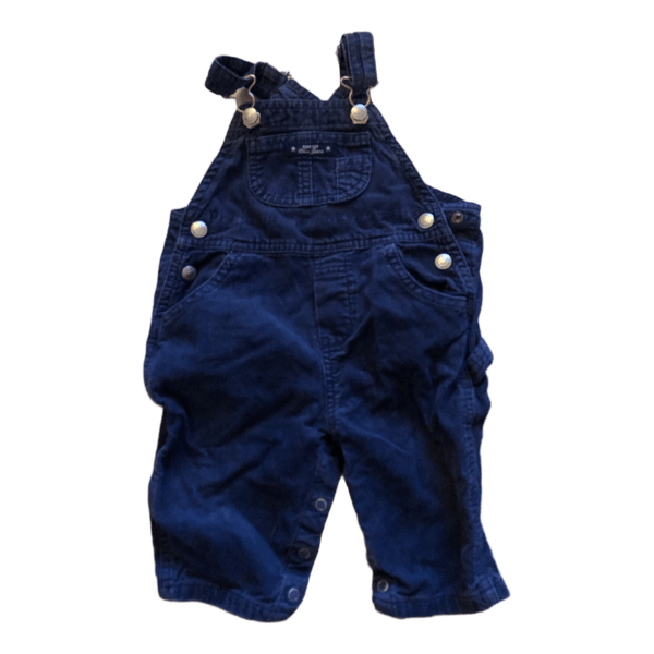 Blue corduroy baby overalls