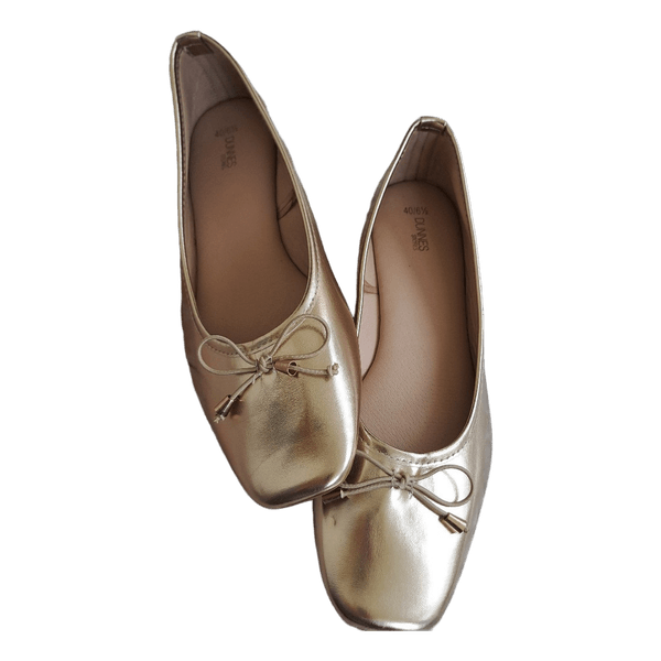 Gold ballet flats