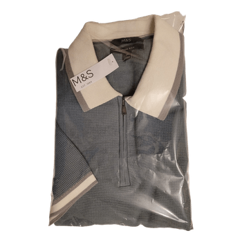 M & S Polo Shirt cotton rich Sage colour Solid  Casual , size: 3XL ,RRP 49.99  .