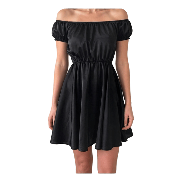 Boohoo musta off-shoulder mekko koko XS