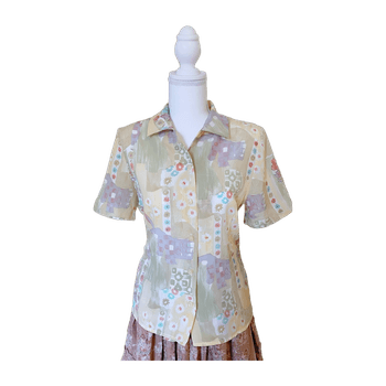 Floral short-sleeve button-up shirt