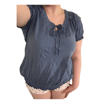 Blue cotton blouse
