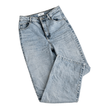 Light Blue Straight-Leg Denim Jeans