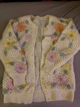 Floral embellished knit cardigan