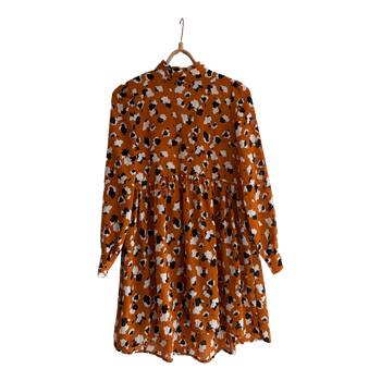 Orange floral print dress