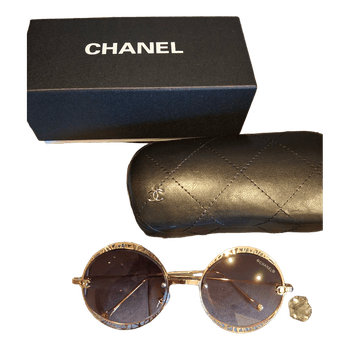 Chanel gold round sunglasses